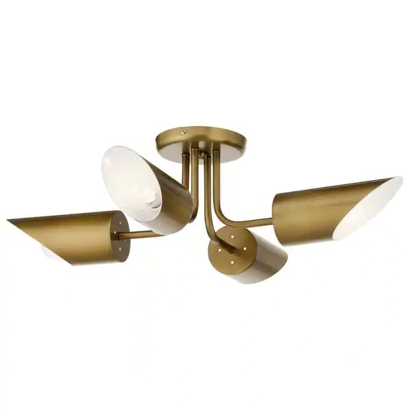 Kichler Lighting Trentino 4-Light Semi Flush Mount Natural Brass - On Sale - Overstock - 30948641 | Bed Bath & Beyond