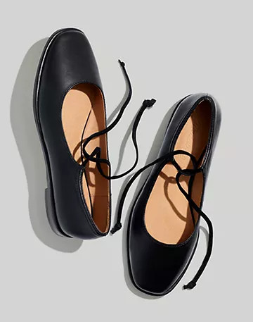 The Normani Lace-Up Mary Jane in Leather | Madewell