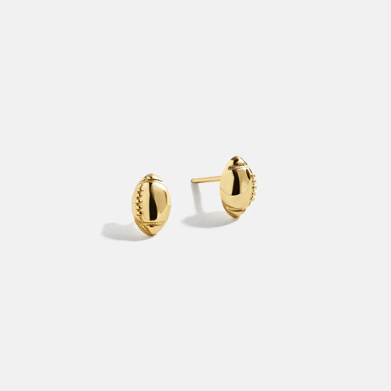 18K Gold Sports Delicate Stud - Football | BaubleBar