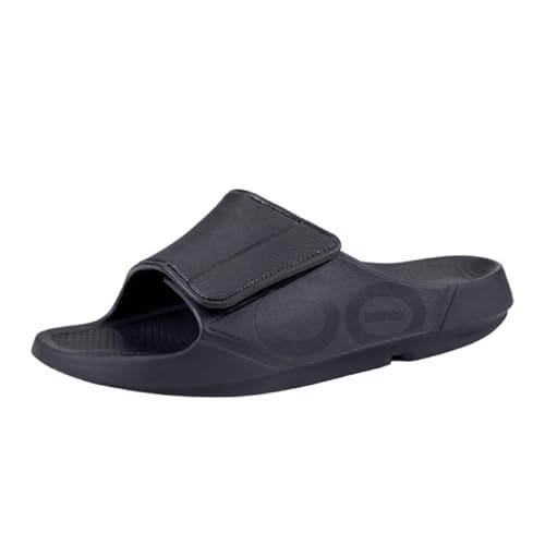 OOFOS OOahh Sport Flex Recovery Sandal, Black Matte - Women’s Size 10, Men’s Size 8 | Amazon (US)