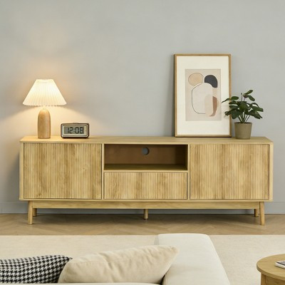 LOVSON Tv Stand, 72 Inch, Console, Storage Cabinet, Storage Drawer, Media Entertainment Center, Living Room, Bedroom, Light Walnut | Target