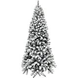 Fraser Hill Farm Alaskan Flocked Christmas Tree, 9 Feet Tall | Artificial Tree with No Attached Ligh | Amazon (US)
