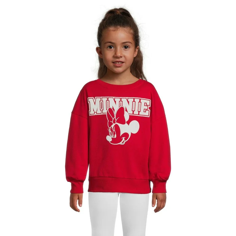 Minnie Mouse Girls Sweatshirt with Long Sleeves, Sizes 4-16 | Walmart (US)