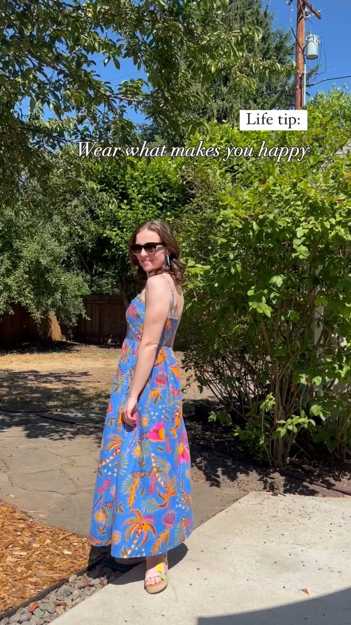For a long time I’ve admired colorful, unique clothes, but didn’t think I would ever really wear them. Plenty of faded T-shirts and elastic waist shorts over here in the summer. So I’m finding occasions to wear things I really love! Recommend!

This dress is 100% linen and has pockets and is super affordable. Linking it below, comment SHOP for link! #ltkvideo #ltkfindsunder50 #ltkstyletip