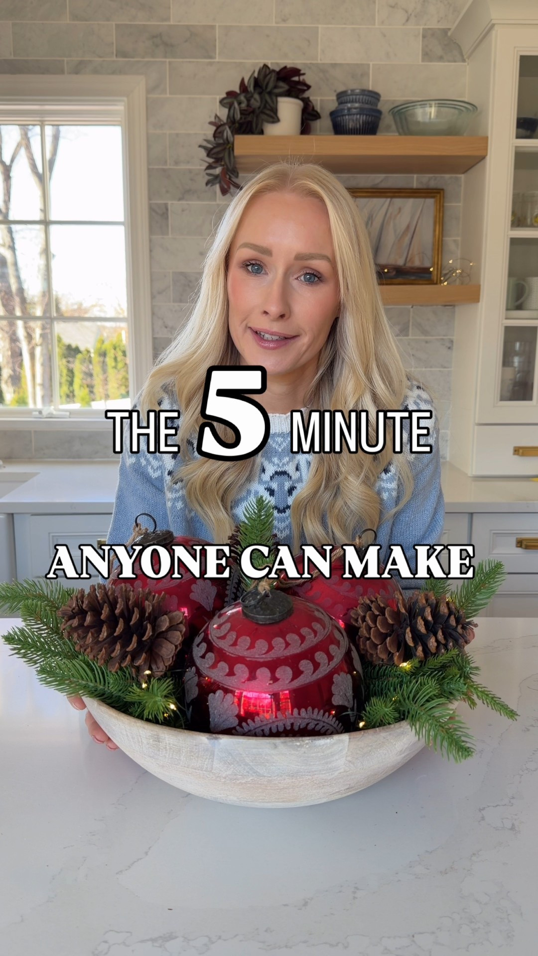 The easiest holiday centerpiece that’s perfect for your kitchen island, coffee table or console. Filled with large ornament balls and greenery for a festive look. 

#LTKHome #LTKHoliday #LTKSeasonal