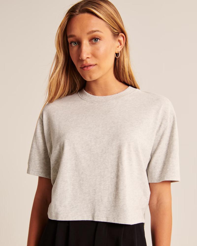 Women's Cropped Boyfriend Essential Tee | Women's | Abercrombie.com | Abercrombie & Fitch (US)