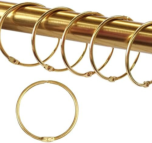 24 Pack Shower Curtain Rings,Rust Proof Shower Curtain Hooks for Bathroom,Circular Decorative Shower | Amazon (US)