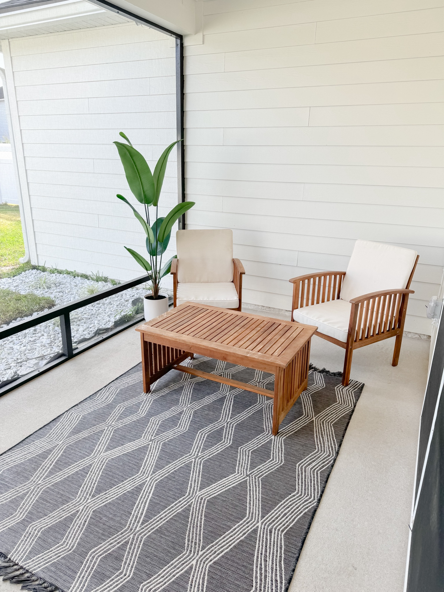 Cozy outdoor patio neutral home. Patio furniture on a budget patio rug and decor 

#LTKhome #LTKfamily #LTKxTarget