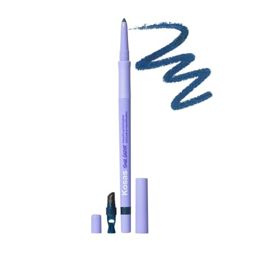 Kosas Soulgazer Gel Eyeliner (Cosmic) - Waterproof, Smudge-Proof Pen with Hyaluronic Acid - Retractable Eyeliner Pencil with Sharpener & Smudger, Long-Lasting - Deep Aqua Satin | Amazon (US)