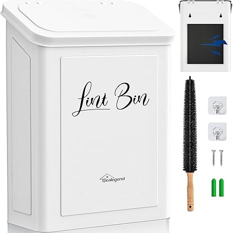 Sealegend Magnetic Lint Bin for Laundry Room with Dryer Lint Brush, Wall Mounted Metal Trash Can ... | Amazon (US)