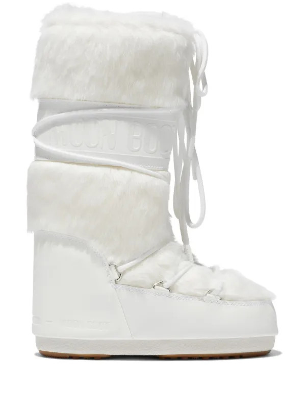 Moon Boot Schneestiefel Mit Faux Fur-Besatz | Weiß | FARFETCH TR | Farfetch Global