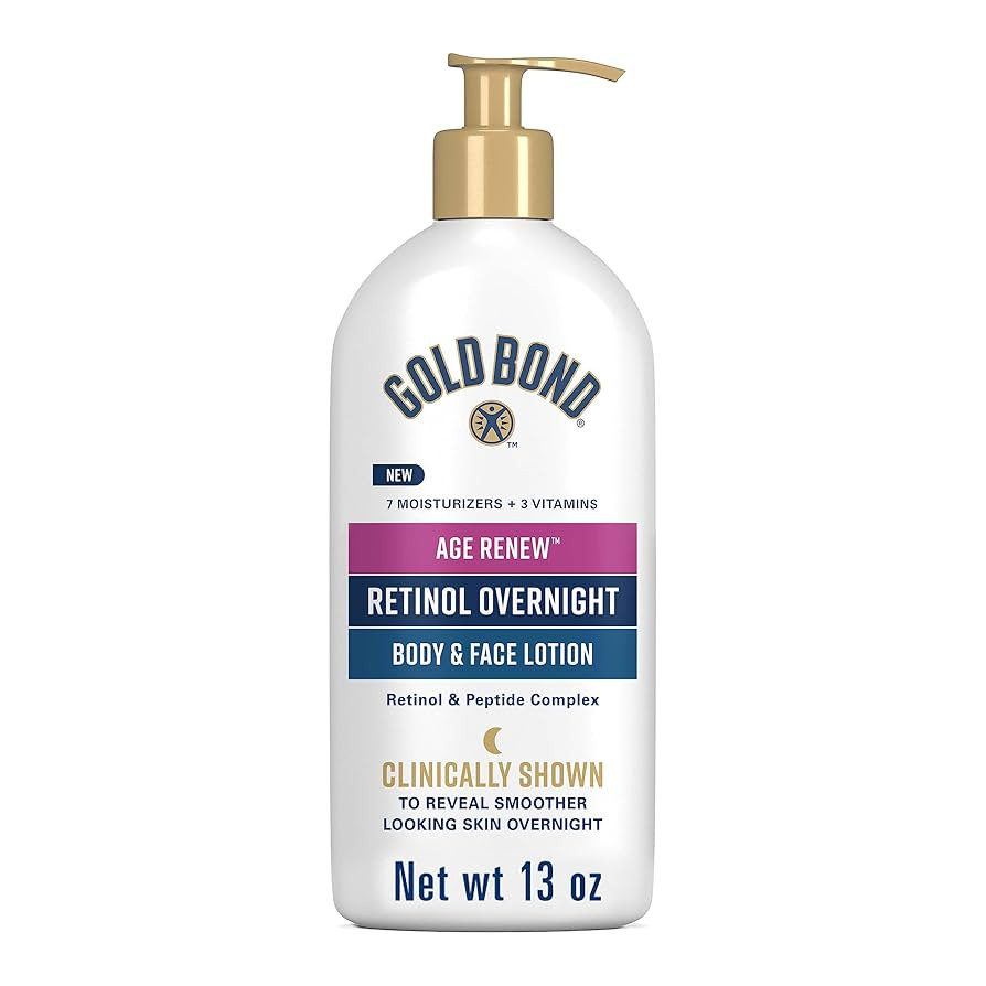 Gold Bond Age Renew Retinol Overnight Body & Face Lotion, With Retinol & Peptide Complex, 13 oz. | Amazon (US)
