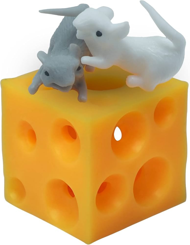 Stretchy Cheese and Mice Toy , 2 Squishable Mouse and Cheese Block Toys, 2 Cute mice and a Cheese... | Amazon (US)