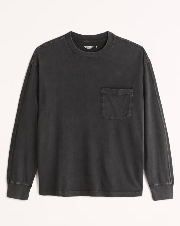 Essential Long-Sleeve Pocket Tee | Abercrombie & Fitch (US)