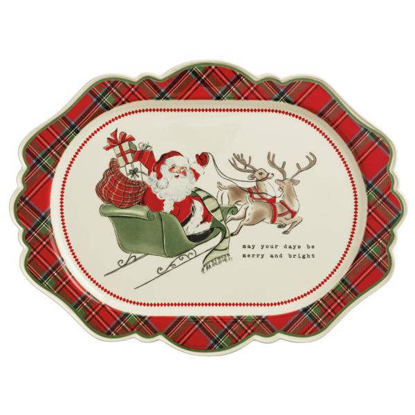 Classic Christmas Tartan Platter | Mud Pie