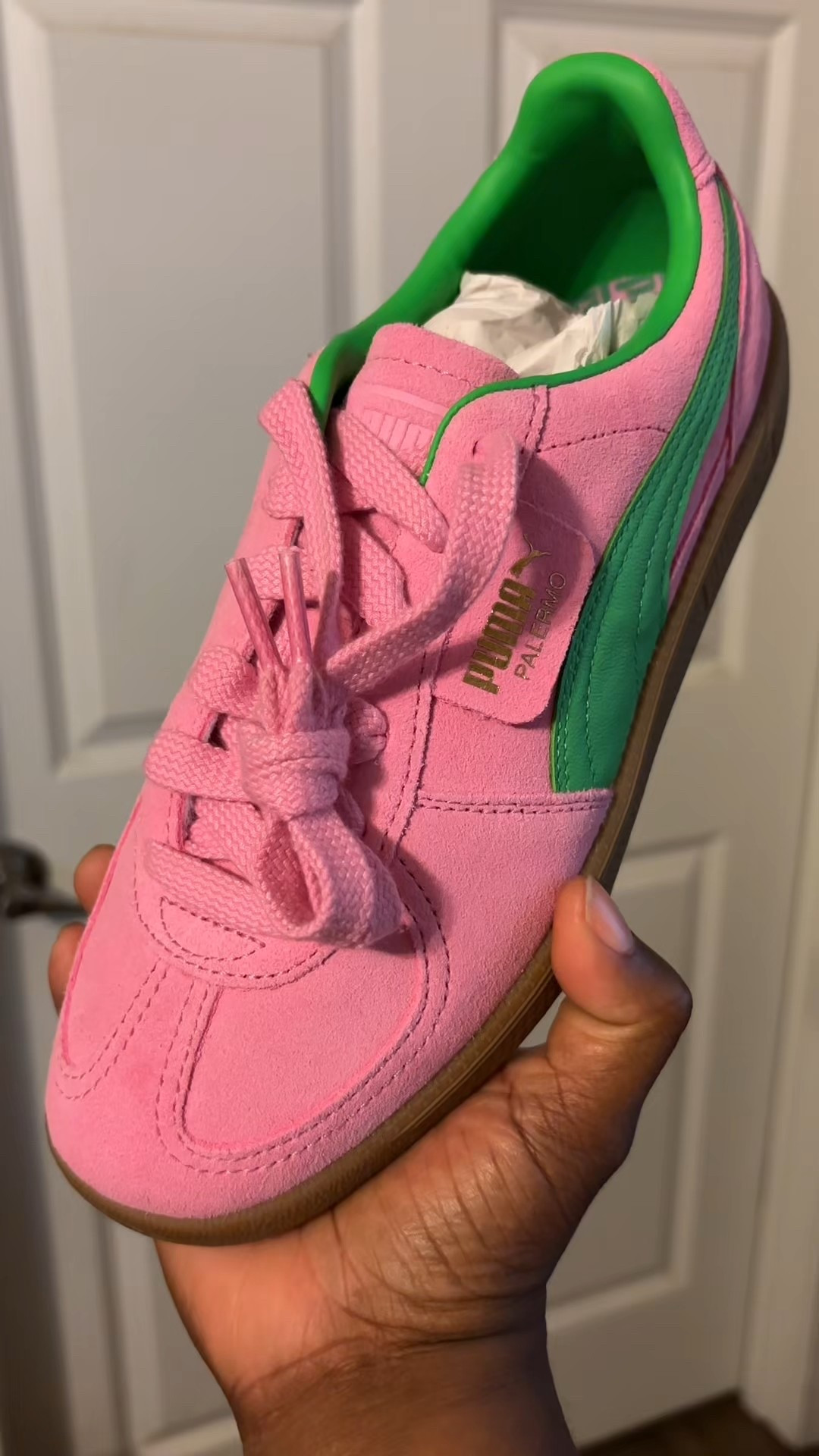 Pink and green Puma Palermo. So cute and perfect for the spring season. #pumapalermo 

#LTKFindsUnder100 #LTKPlusSize #LTKShoeCrush