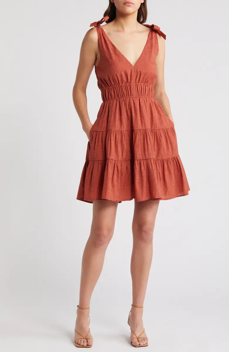 Tiered Tie Strap Minidress | Nordstrom