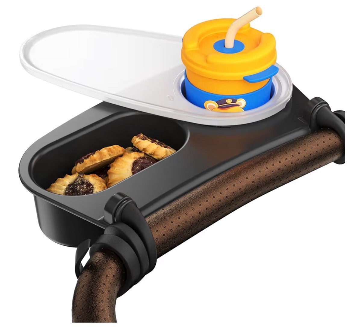 Upgrade Universal Stroller Snack Tray-Compatible with Nuna Uppababy Bugaboo,Stroller Cup Holder Tray with Silicone Arms Grip Bumper Bar,Stroller Tray Attachment with Cups Holder for Baby Toddler

#LTKTravel #LTKBaby #LTKKids