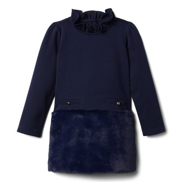 Faux Fur Dropwaist Ponte Dress | Janie and Jack