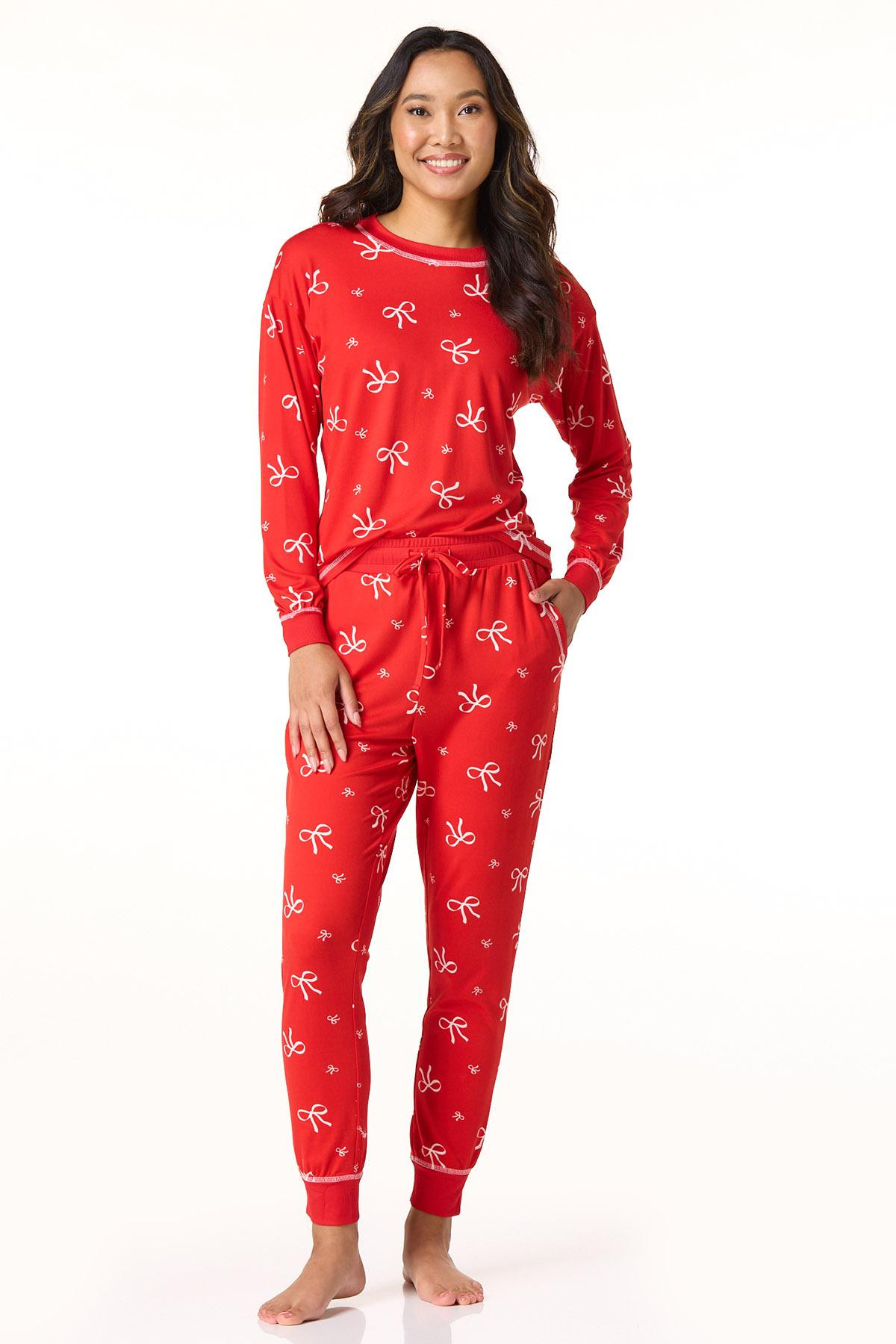 Bow Print Red Sleep Tee | Cato Fashions