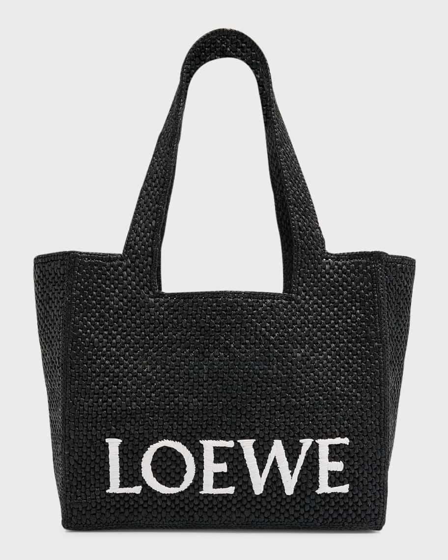 Loewe Logo Medium Tote Bag in Raffia | Neiman Marcus