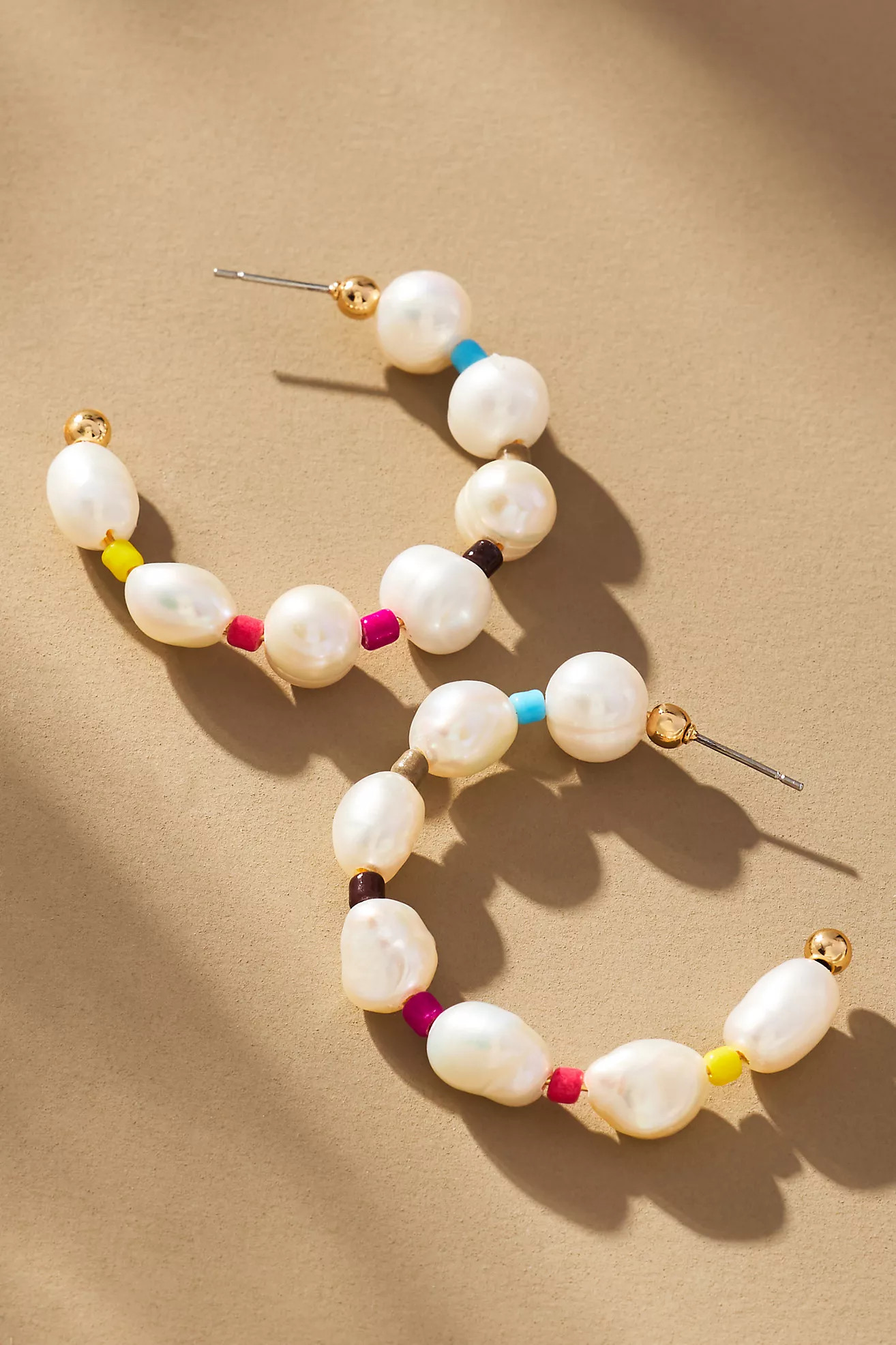 Rainbow Pearl Hoop Earrings | Anthropologie (US)
