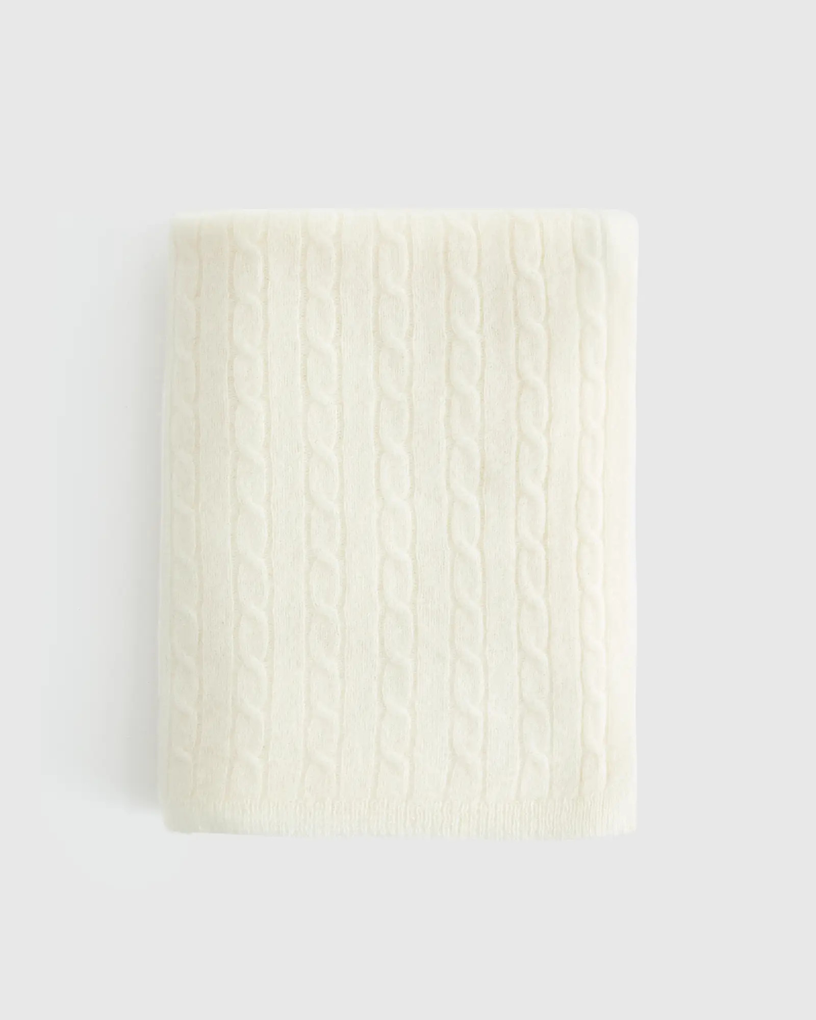 Mongolian Cashmere Cable Knit Baby Blanket | Quince