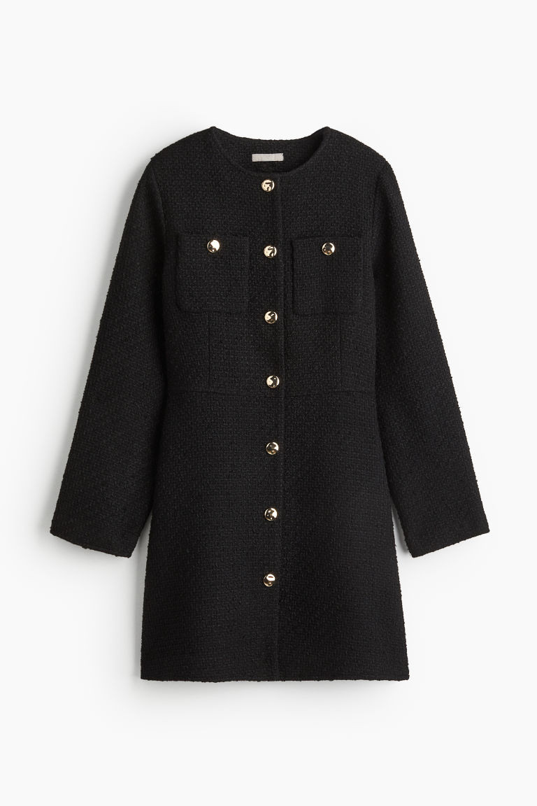 H & M - Bouclé Dress - Black | H&M (US + CA)