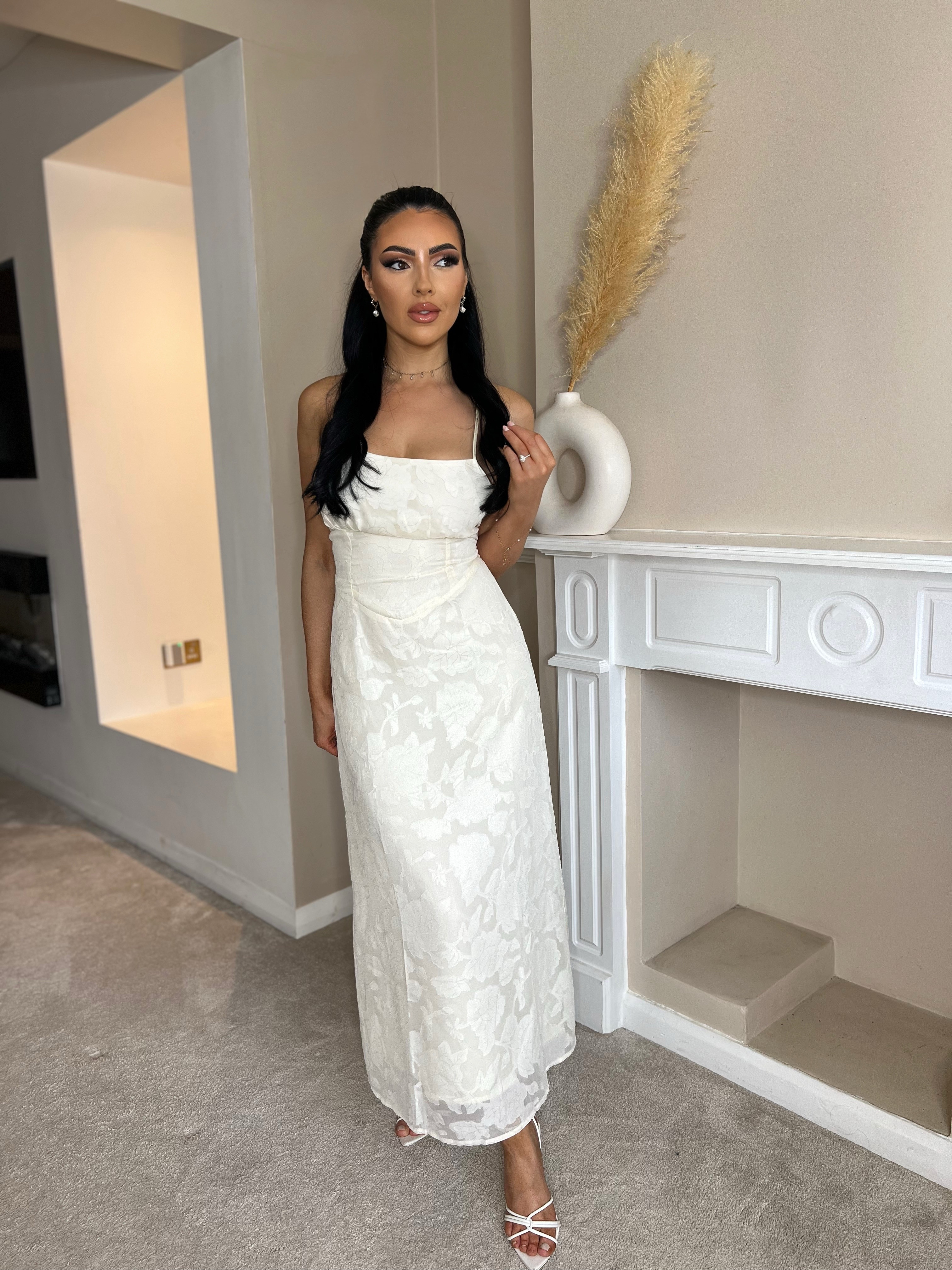 This dress is giving bride-to-be magic 🕊️💫
The soft apricot jacquard with a delicate floral print is so dreamy — it catches the light beautifully and feels super special without trying too hard. Perfect for a bridal shower, engagement shoot, or any pre-wedding moment where you want to feel extra lovely.

I’m wearing size S and I’m 5’5” — the fit is feminine and flattering with just the right amount of structure. It’s one of those dresses that makes you feel instantly pretty.

Paired it with nude heels and simple gold jewellery to keep things soft and romantic 🤍 

 #LTKsummer #LTKwedding #LTKdresses