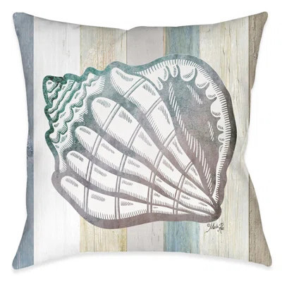 Ocean Vibes Aqua Shell Indoor Decorative Pillow | Wayfair North America
