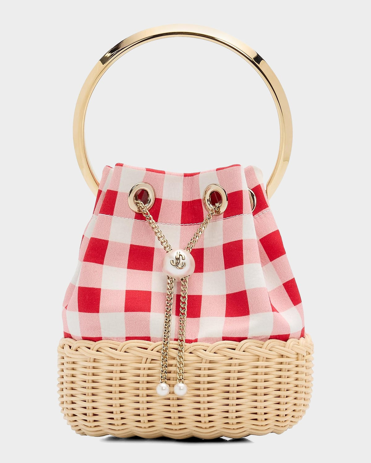 Bon Bon Beaded Raffia Bucket Bag | Neiman Marcus