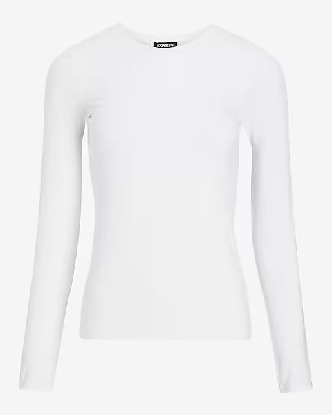 Fitted Crew Neck Long Sleeve Tee | Express