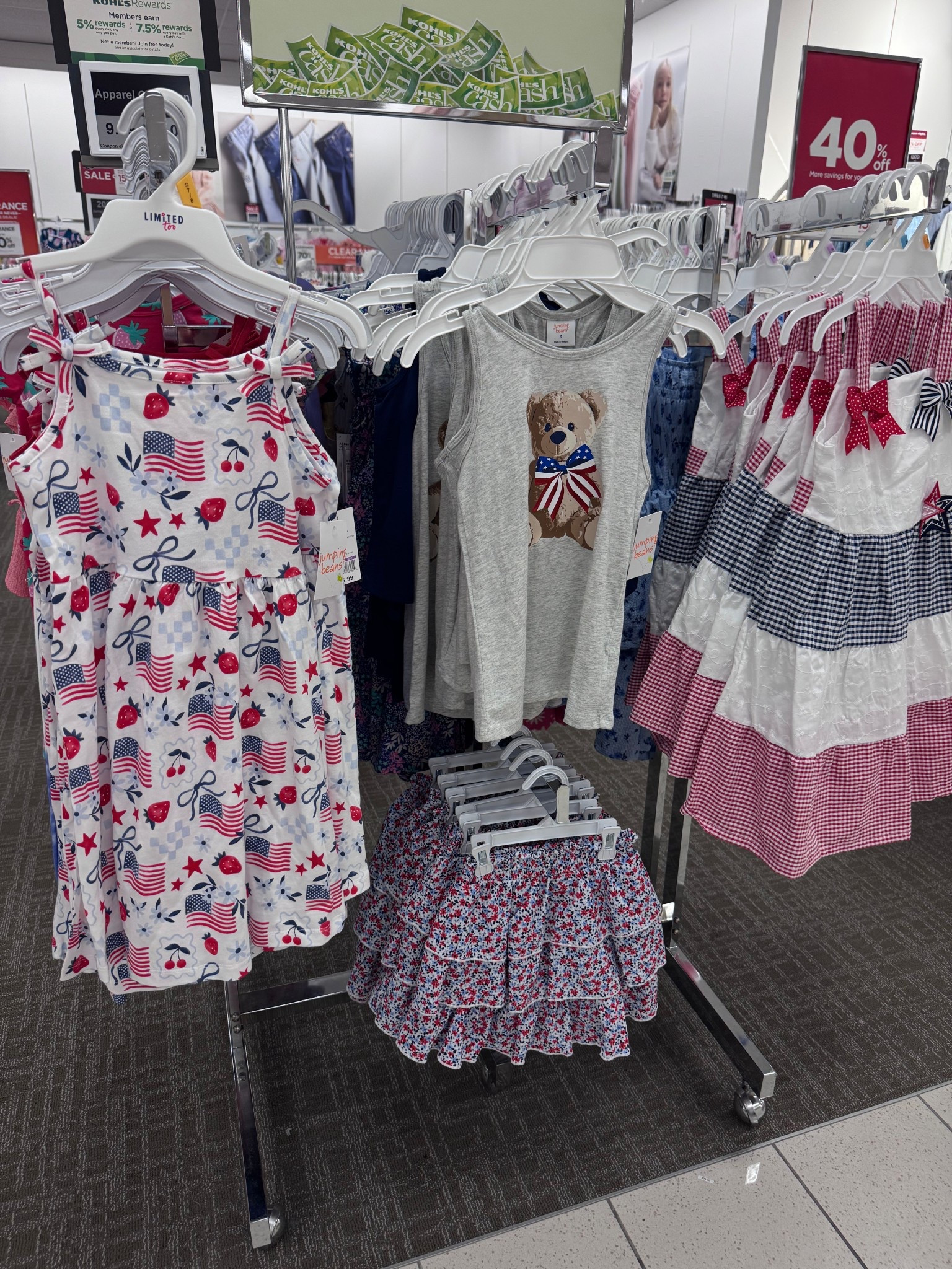 Girls Memorial Day / Fourth of July outfits from kohls 