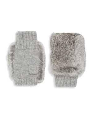 Adrienne Landau - Plush Fur Fingerless Gloves | Saks Fifth Avenue OFF 5TH