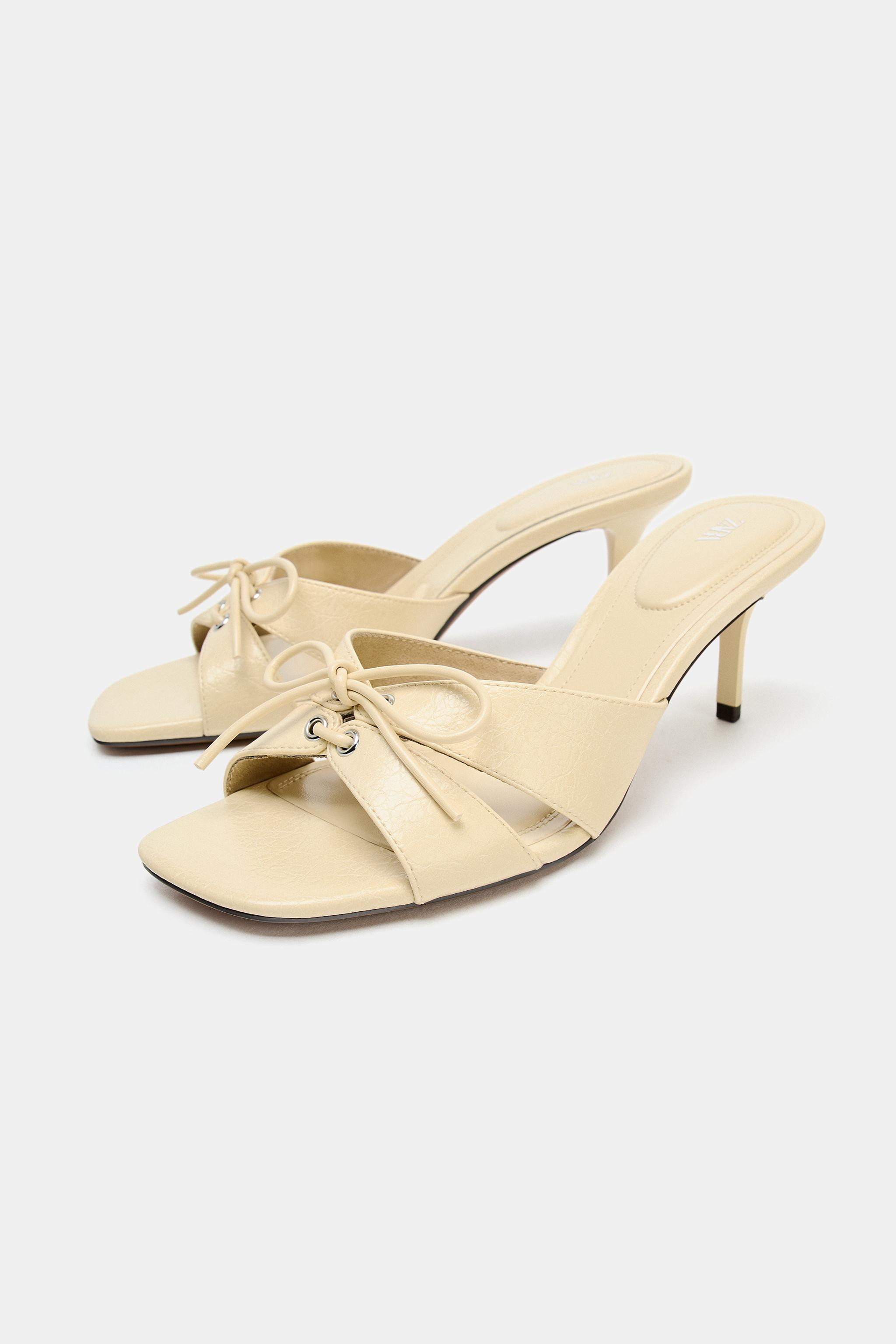 SANDALES \u00c0 TALONS AVEC D\u00c9TAIL LACETS | Zara FR