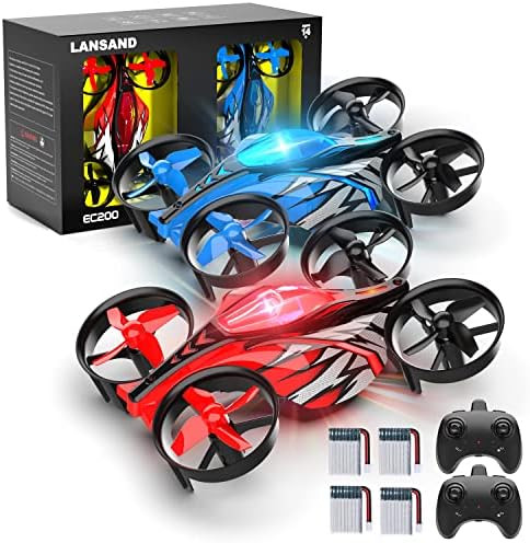 LANSAND 2Pack Mini Drones for Kids,Beginners,Adults, Small RC Drone Quadcopter with 2-In-1 Race a... | Amazon (US)
