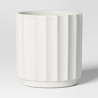 Geared Terracotta Outdoor Planter Pot White 8.11"x8.11" - Threshold™ | Target