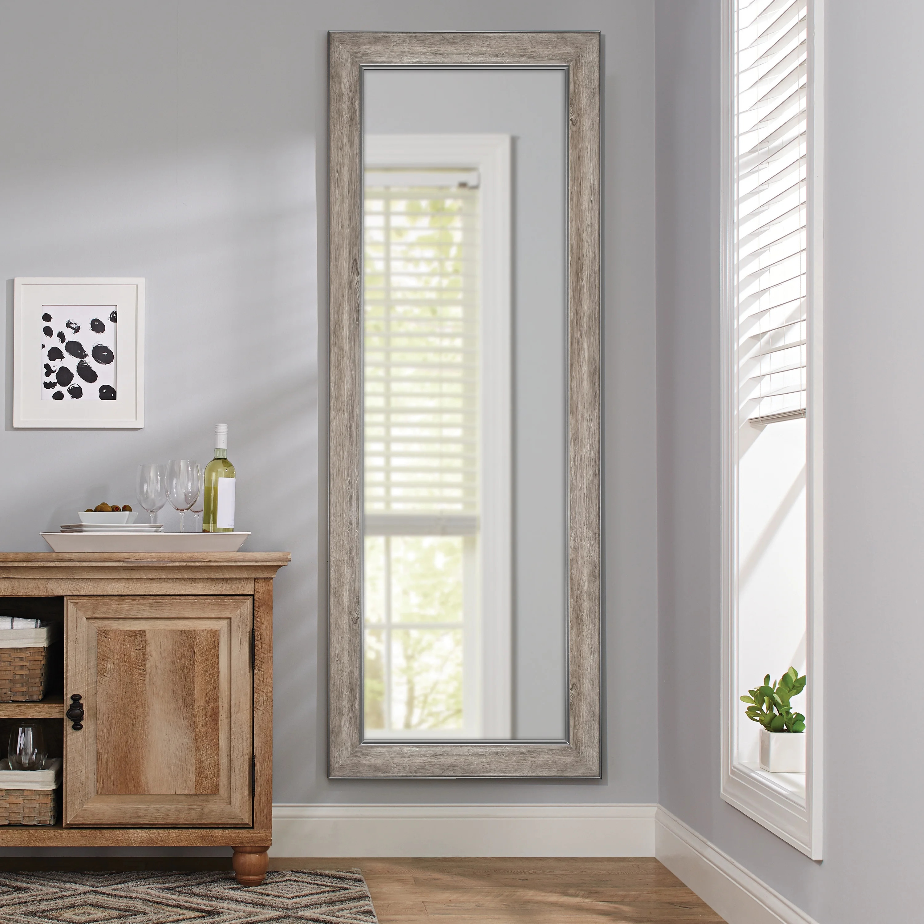 Better Homes & Gardens 27" x 70" Rectangular Leaner Mirror, Gray Rustic | Walmart (US)