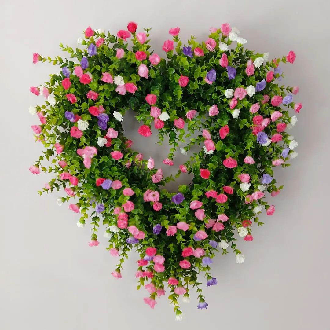 Send Love with this Sweetheart Heart Wreath!!This white, pink and green eucalyptus wreath is eleg... | Etsy (US)