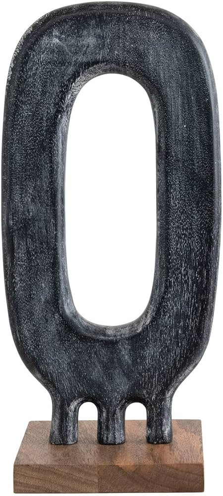 Bloomingville Oval Mango Wood Objet D'art on Base Decorative Object, 6" L x 5" W x 13" H, Multico... | Amazon (US)
