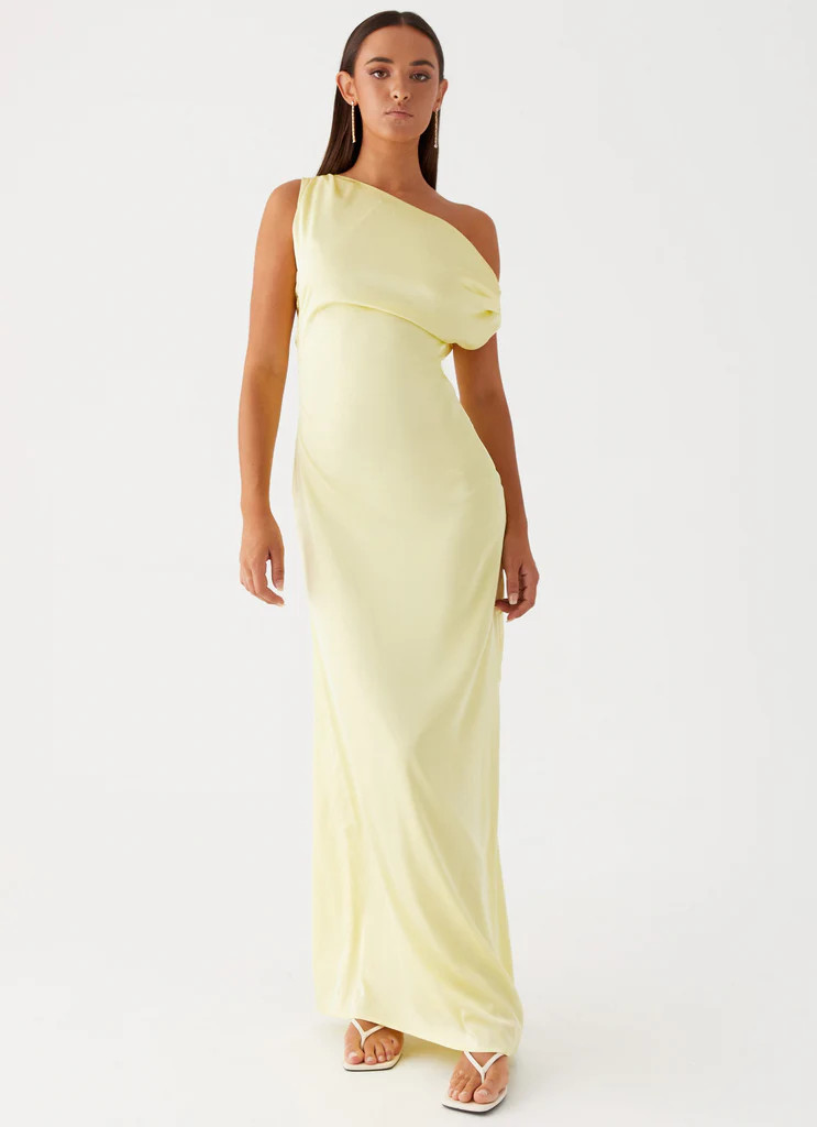 Heart Of Glass Satin Maxi Dress - Yellow | Peppermayo (Global)