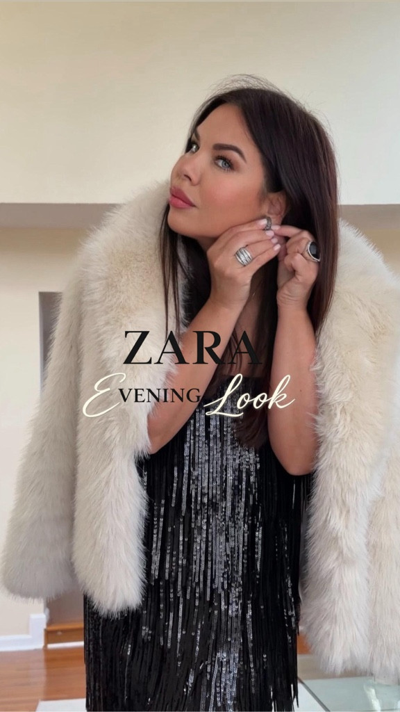 Evening look 🖤
A black dress from Zara — perfect for any holiday, dinner, or special occasion.
Styled it with accessories and a chic white faux fur coat for an elegant, elevated vibe ✨

The exact dress from the video (with code) is linked, plus similar options below. #ltkfashion 

#LTKootd #LTKSeasonal #LTKWedding