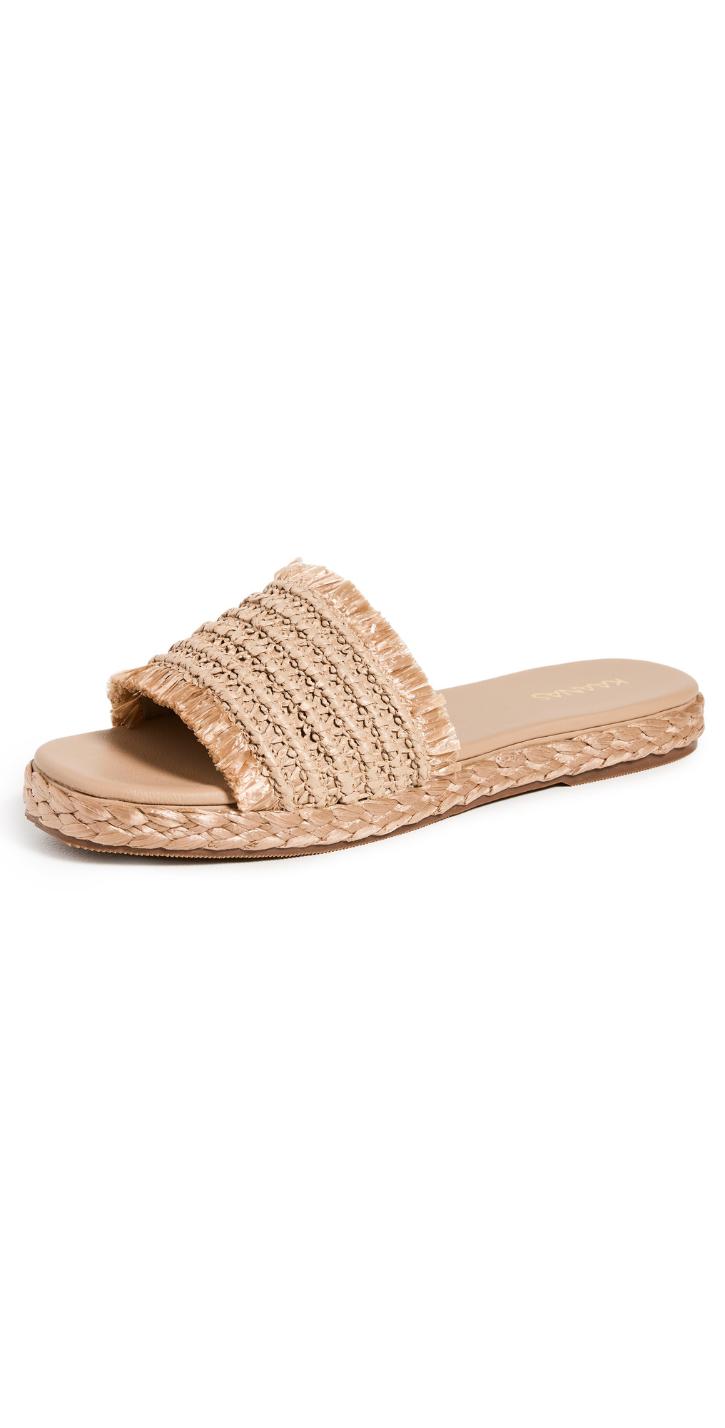 KAANAS Conchal Frayed Flatform Slides | Shopbop