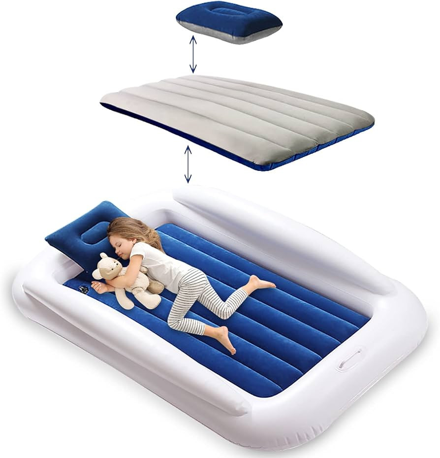 Toddler Travel Bed, Portable Inflatable Toddler Bed for Kids | Toddler Air Mattress | Kids Travel... | Amazon (US)