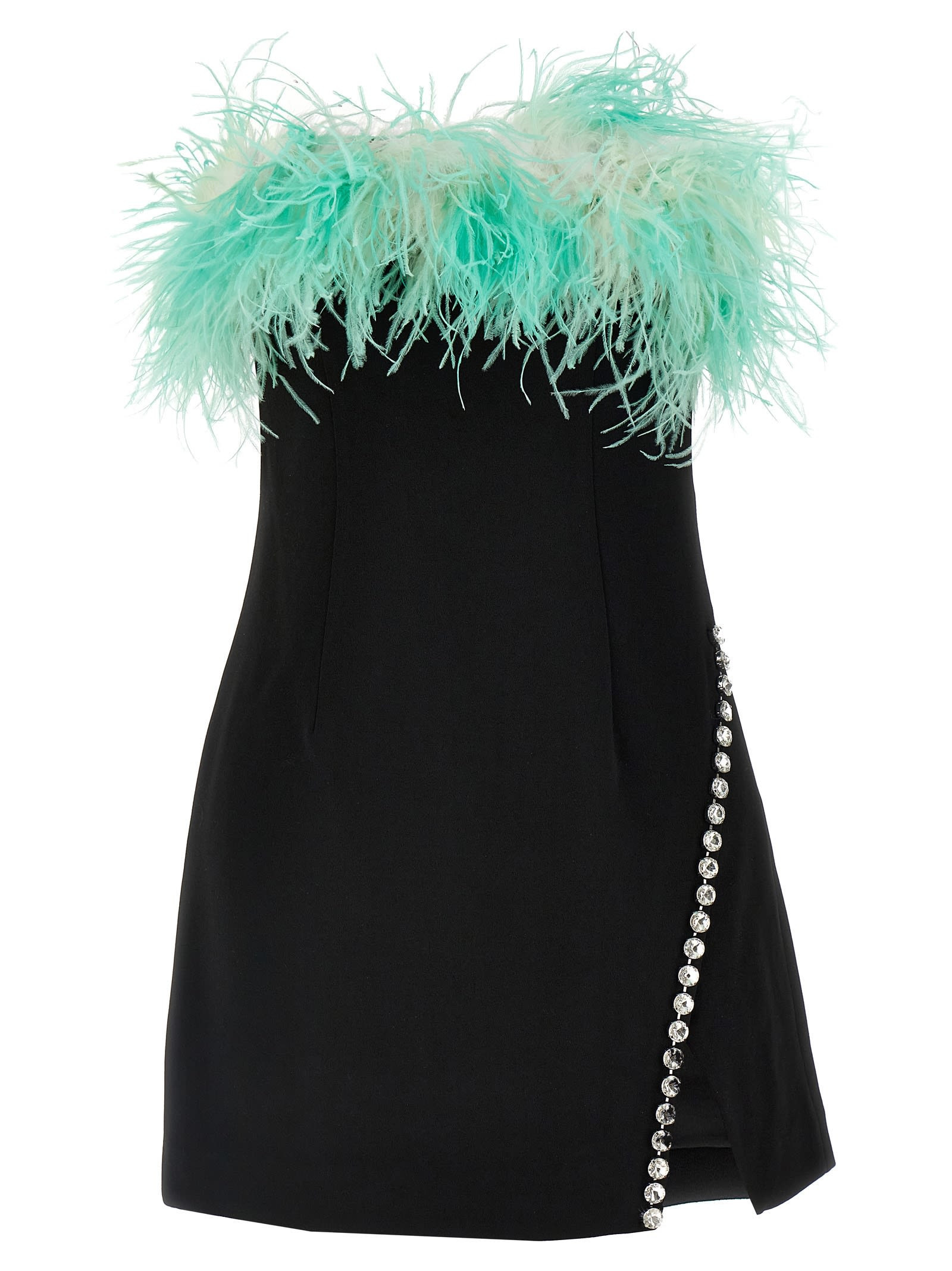 self-portrait black Sequin Feather Mini Dress | Italist.com US