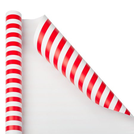 JAM Paper Wrapping Paper Rolls 40 Sq ft. Christmas Red & White Jumbo Striped Sold Individually | Walmart (US)