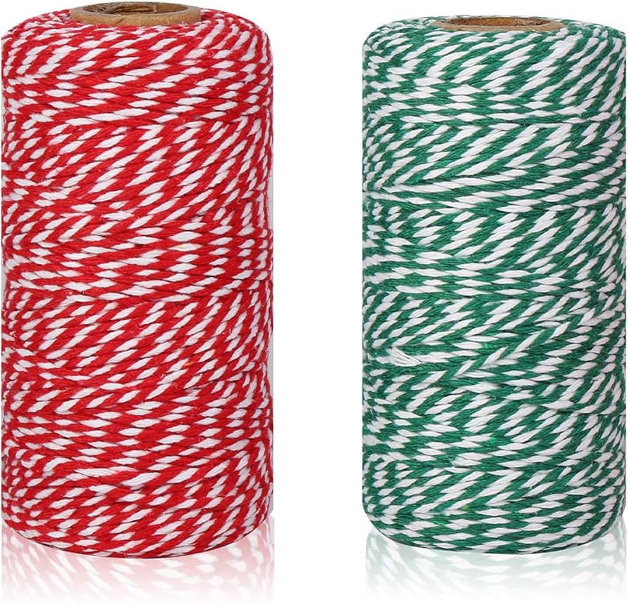 Christmas Cotton Bakers Twine Cord String 2 mm Candy Rope Ribbon Twine for Party Decorations Gift... | Amazon (US)
