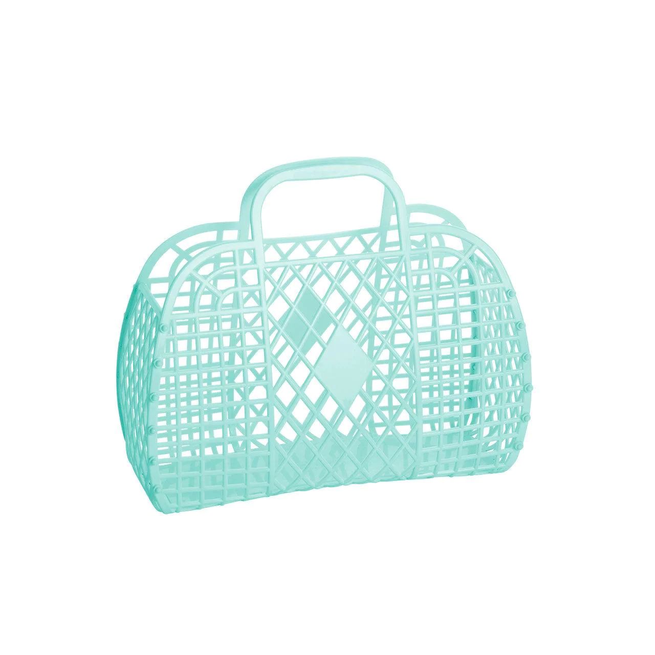 sun jellies retro basket, mint | minnow