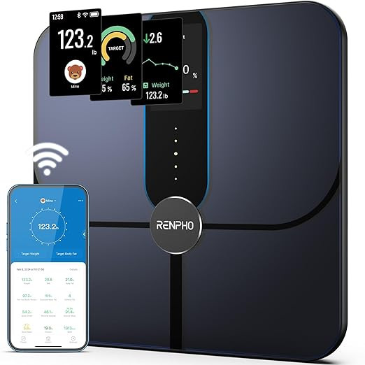 RENPHO Smart Scale, Body Fat Scale with TFT LCD, Scale for Body Weight with 18 Metrics, Wi-Fi Sca... | Amazon (US)