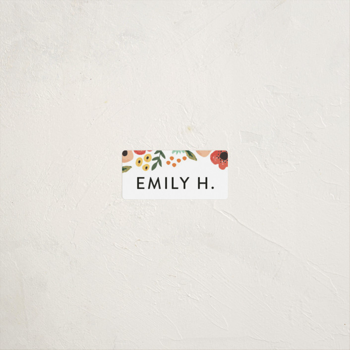 "Watercolor Flowers" - Customizable Custom Name Labels by Haley McCoy. | Minted